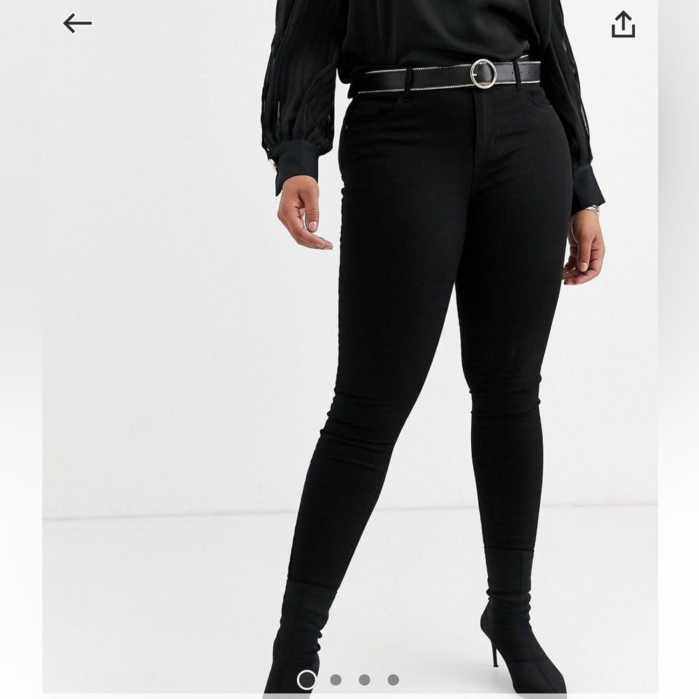 Vero Moda Curve skinny denim jeans in black